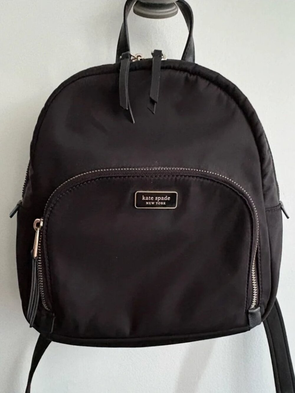 Kate Spade New York Black Nylon Mini Backpack | Gold Hardware